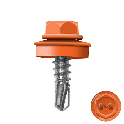 Саморез кровельный DAXMER по металлу RAL2010 Оранжевый 5,5 19мм