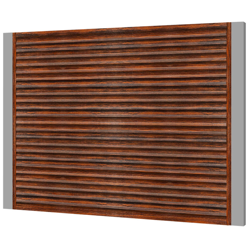 Забор жалюзи ЭКО-Z Темный Дуб 3D Принтек двусторонний на металлических столбах