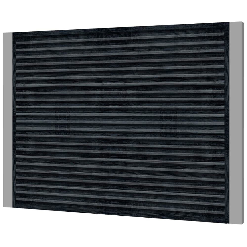 Забор жалюзи ЭКО-Z Черное Дерево 3D Принтек односторонний на металлических столбах