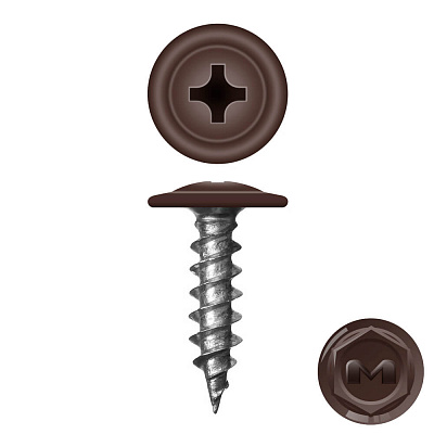Caморез ПШ по дереву 4,2х25 RAL8017 Шоколад прессшайба