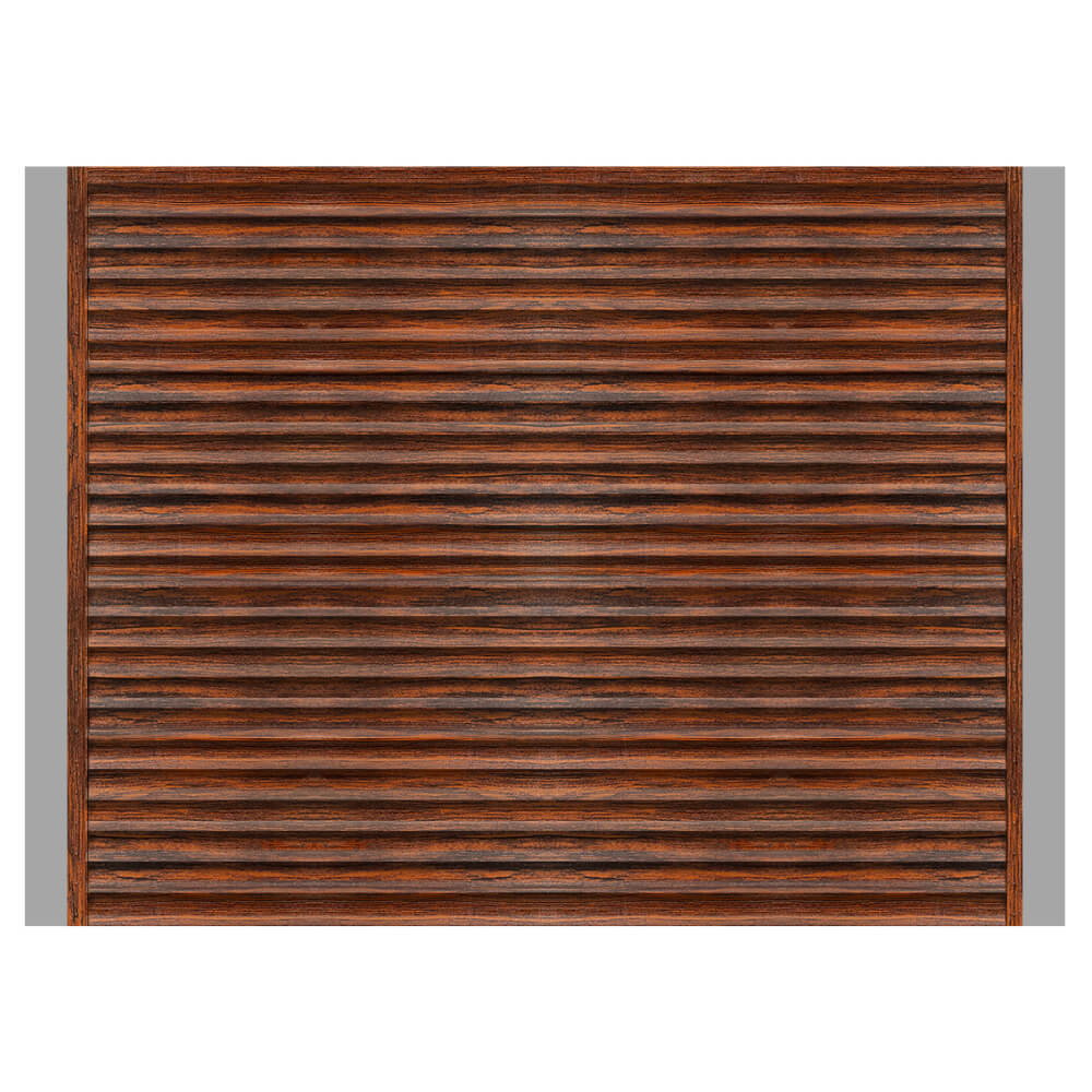 Забор жалюзи ЭКО-Z Темный Дуб 3D Принтек односторонний с металлическими столбами