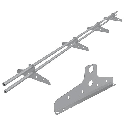 Снегозадержатель ЭКОНОМ D-25мм 3 метра 4 опоры RAL7004 Серый