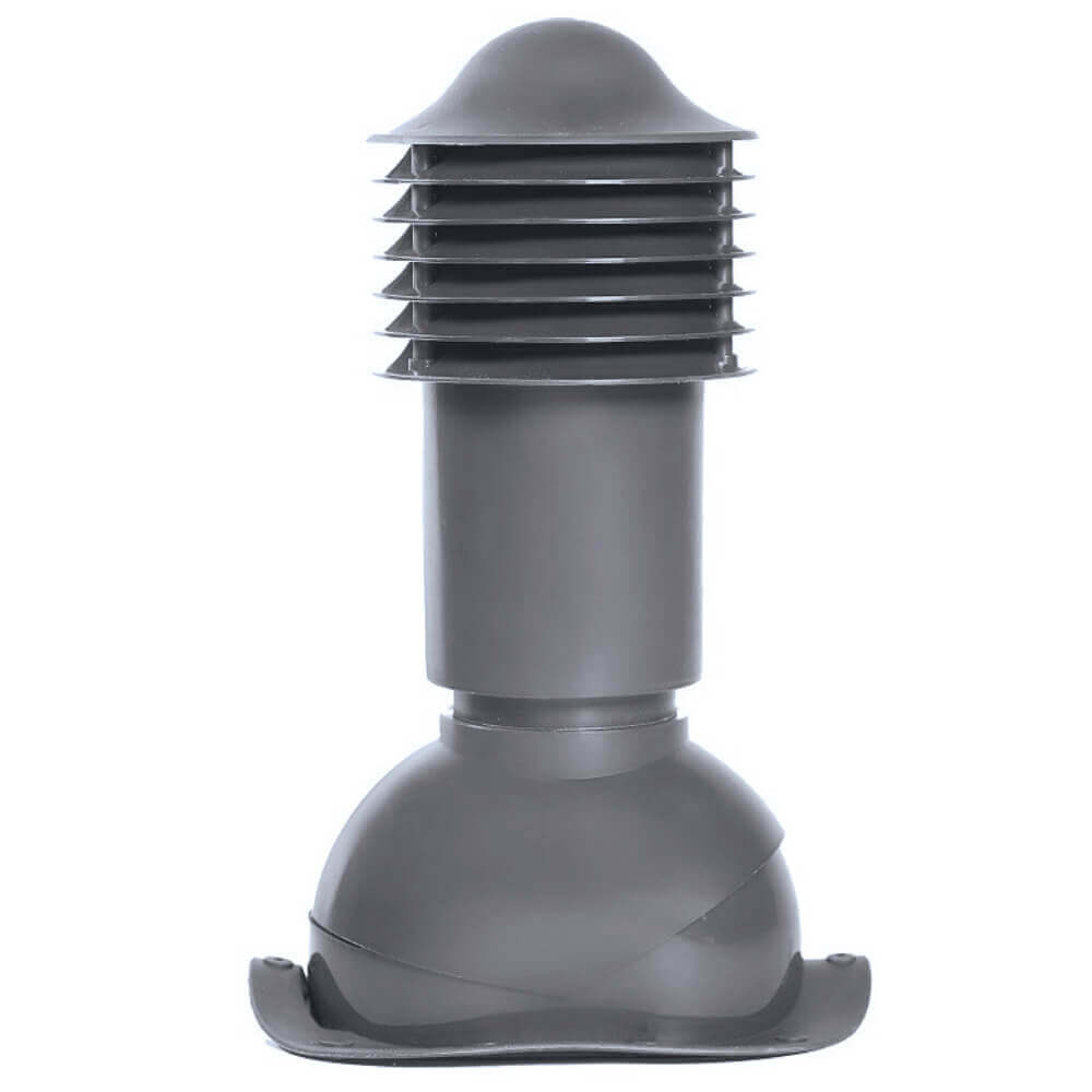 Труба вентиляционная VIOTTO d150мм h650мм для металлочерепицы RAL7024 серый графит утепленная вид сбоку