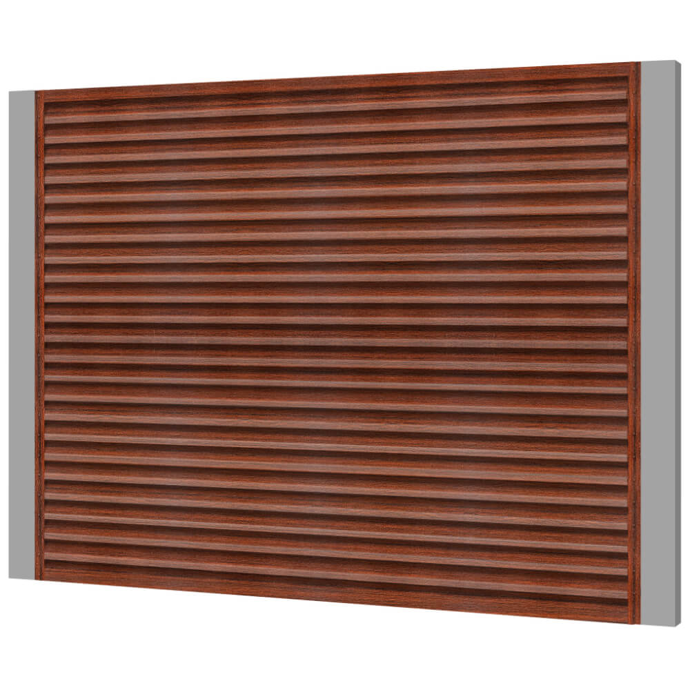 Забор жалюзи ЭКО-Z Венге SteelArt двусторонний на металлических столбах