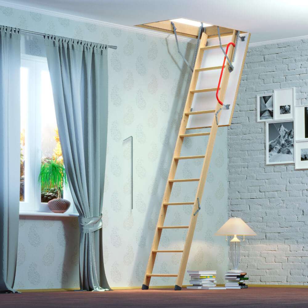 Чердачная лестница Деке Премиум в интерьере фото 1