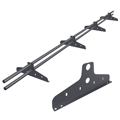 Снегозадержатель трубчатый ЭКОНОМ D-32мм 3 метра 4 опоры RAL7024 Серый Графит