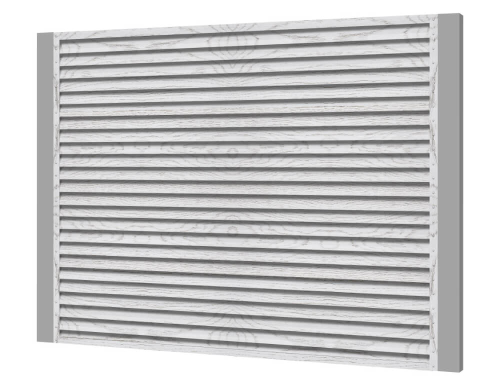 Секция забора жалюзи из ламелей жалюзи ЭКО-Z Беленый Дуб Printech Корея с металлическими столбами