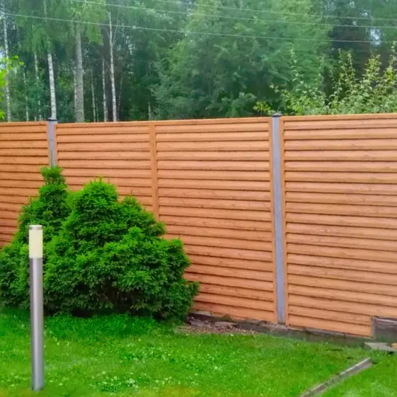 Горизонтальный секционный забор Реснички Кипарис Printech двусторонний