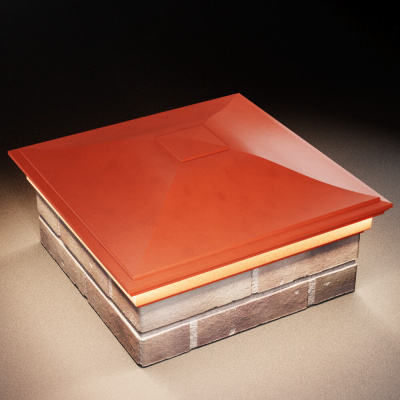 Колпак Монблан Красный на столб 2х2 кирпича c подсветкой фото 3