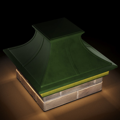 Колпак Монблан Премиум Зеленый с подсветкой на столб 1.5 кирпича фото 3