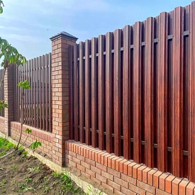 Забор шахматка штакетник Широкий Античное Дерево 3D двусторонний