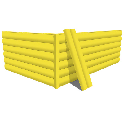 Фото сайдинга металлического (металлосайдинга) Блок-Хаус под бревно RAL1018 Желтый для фасада дома